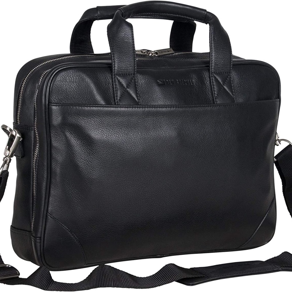 Ben Sherman Full Grain Karino Leather Anti-Theft RFID 15" Business Briefcase